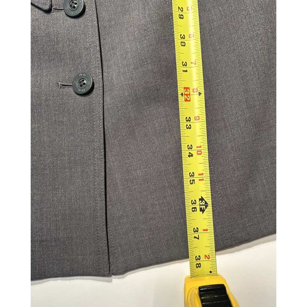 CALVIN KLIEN WOMEN’S SIZE 6 CAP SLEEVE BUTTON STRETCH BELTED GRAY CAREER DRESS - Picture 13 of 13